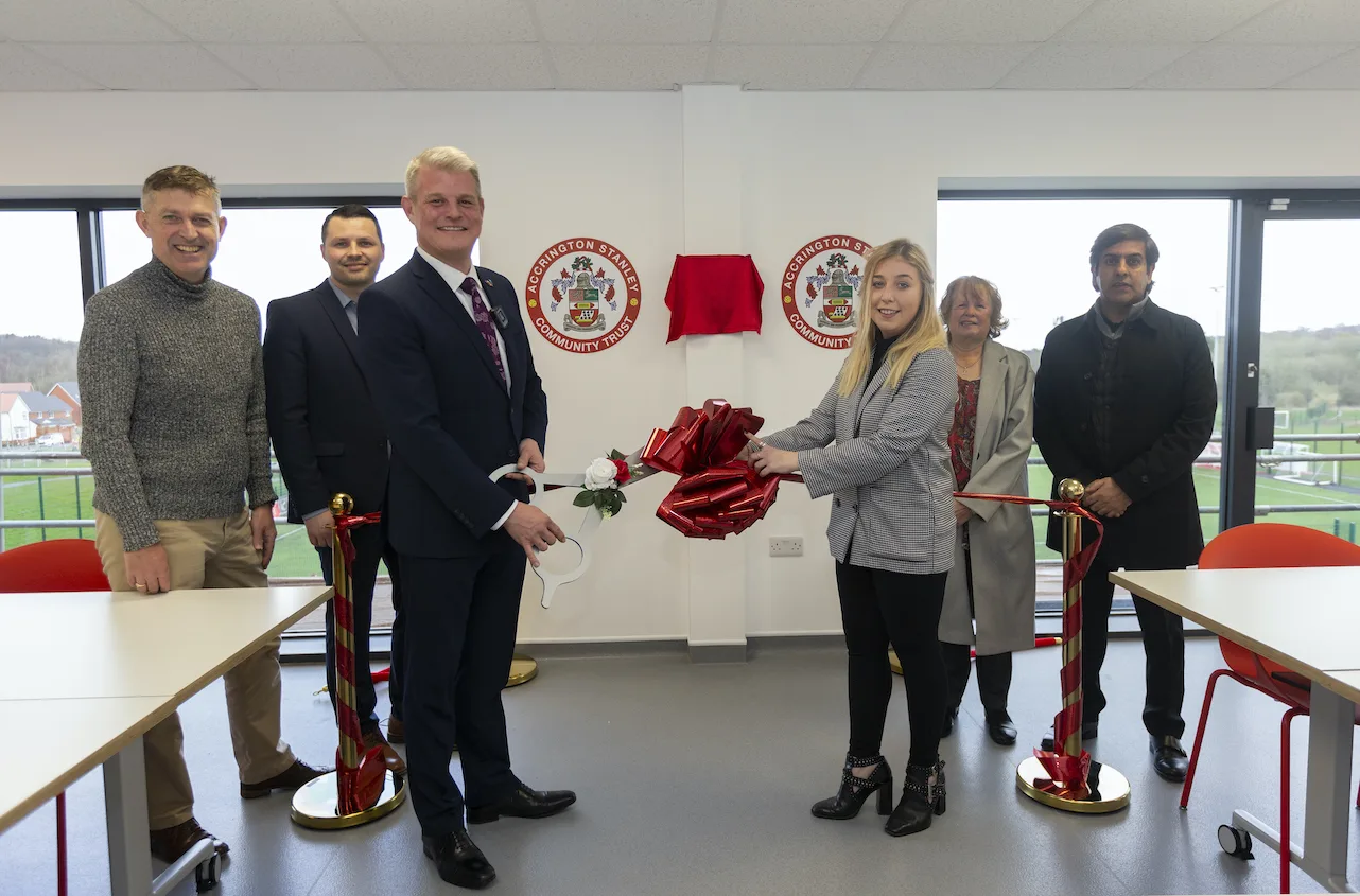 Sports Minister RT Hon Stuart Andrew officially opens Accrington Stanley Community Trust £1m extension and visits Accrington Stanley FC